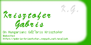 krisztofer gabris business card